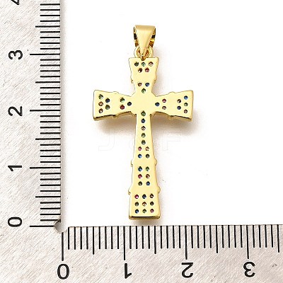 Rack Plating Brass Micro Pave Cubic Zirconia Pendants KK-L226-005G-05-1