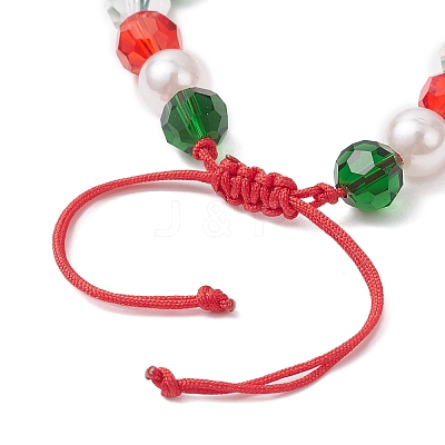 3Pcs Christmas Glass Bracelets BJEW-JB12438-1