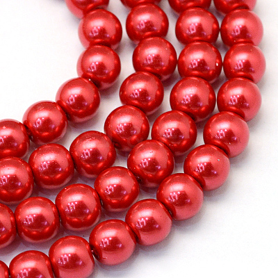 Baking Paint Pearlized Glass Pearl Round Bead Strands HY-Q003-10mm-74-1
