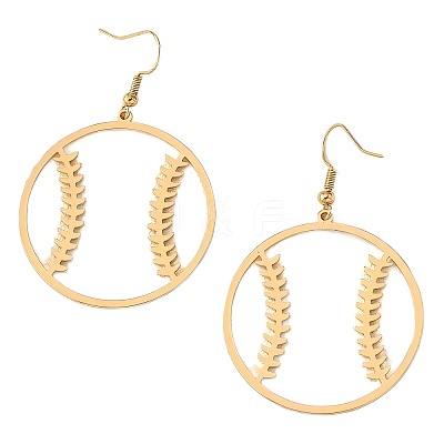 Brass & Iron Baseball Dangle Earrings for Women WG2115E-01-1