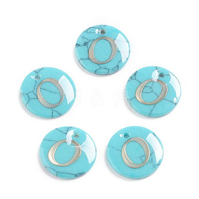 Synthetic Turquoise Charms G-L561-001O-1