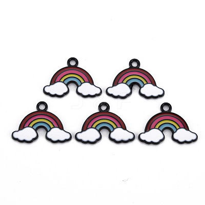 Spray Painted Alloy Enamel Pendants ENAM-N055-026-B01-NR-1