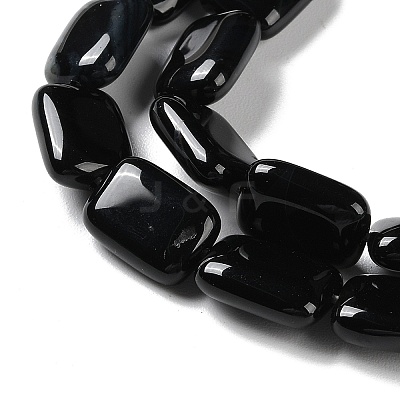 Natural Black Onyx Beads Strands G-K357-D03-01-1