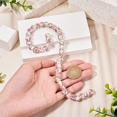 1 Strand Handmade Glod Sand Lampwork Beads Strands LAMP-TA0002-09I-1