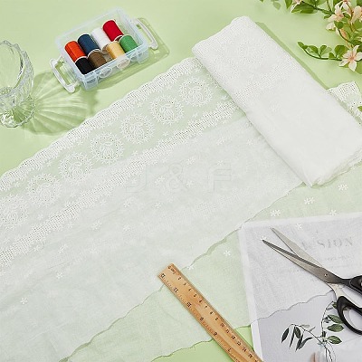 3 Yards Cotton Embroidered Flower Lace Trim OCOR-BC0007-44-1
