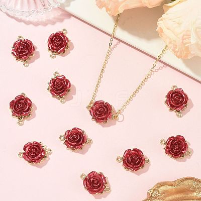 12Pcs Valentine's Day Rose Flower Alloy Links Connectors FIND-FS0004-87-1