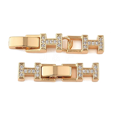 SHEGRACE Brass Micro Pave Clear Cubic Zirconia Fold Over Claps XGRQ5K256-843G-1