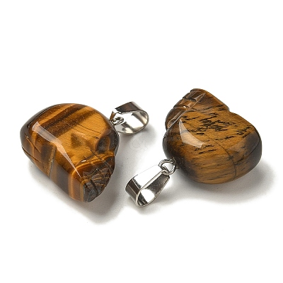 Natural Tiger Eye Pendants G-Z067-02P-13-1