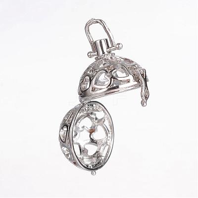Brass Cage Pendants KK-P005-18P-NR-1