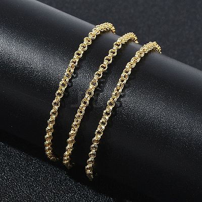 2MM Brass Double Link Chain Necklaces for Women KK-CBA2293-18G-1