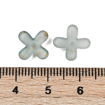 Metal Enlaced Acrylic Bead Caps OACR-G044-01H-1