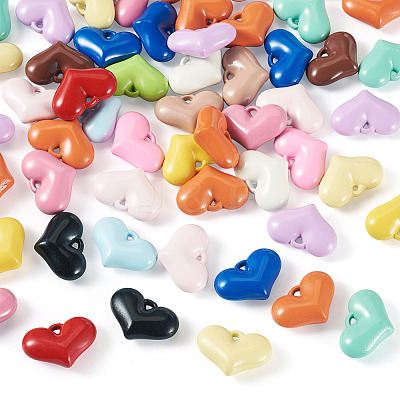 50Pcs Baking Paint Acrylic Pendants OACR-TA0004-83B-1