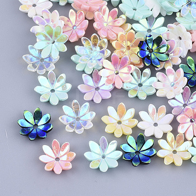 Opaque Resin Bead Caps RESI-T040-015-1