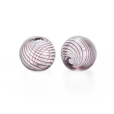 Transparent Handmade Blown Glass Globe Beads GLAA-T012-33A-1