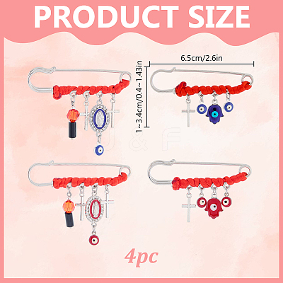 4Pcs 4 Styles Steel Brooches JEWB-DR00026-1