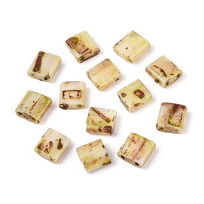2-Hole Baking Paint Glass Seed Beads SEED-N009-03I-1