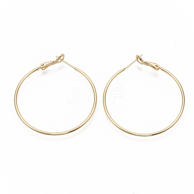 Brass Hoop Earrings EJEW-T007-01G-NF-1