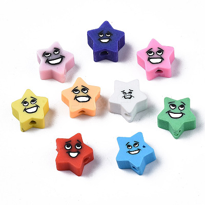 Handmade Polymer Clay Beads X-CLAY-N008-028-1