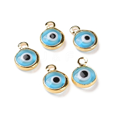Handmade Evil Eye Lampwork Charms KK-F764-13G-07-1