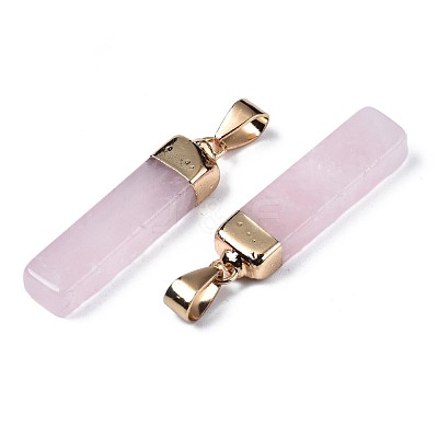 Natural Rose Quartz Pendants G-S359-313B-1
