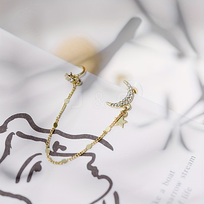 Alloy Crystal Rhinestone Tassel Cuff Earrings FS-WGCD986-01-1