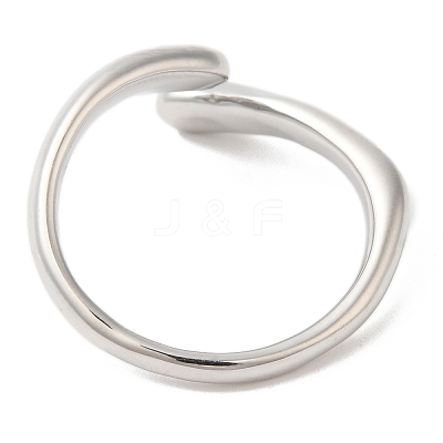 Brass Snake Open Cuff Rings for Women RJEW-G288-06P-1
