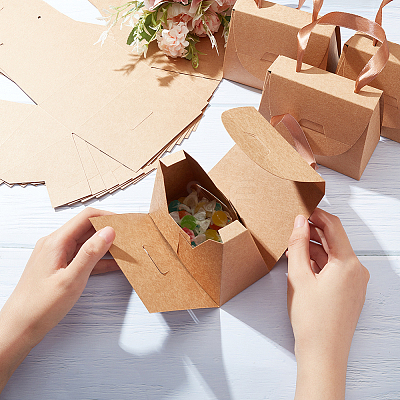 Foldable Kraft Paper Candy Gift Box LS-CON-WH0094-24B-1