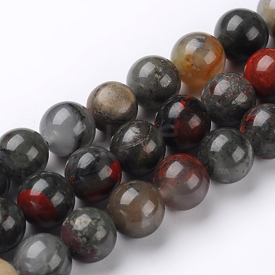 Natural African Bloodstone Beads Strands G-L383-06-6mm-1
