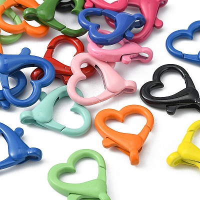 20Pcs Spray Painted Alloy Lobster Claw Clasps FIND-YW0001-73-1