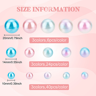ABS Plastic & Plastic Imitation Pearl Beads KY-BC0001-33-1