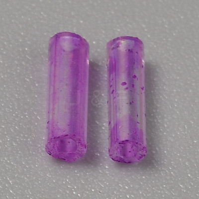 300Pcs Transparent Glass Round Bugle Beads GLAA-WH0015-74A-1