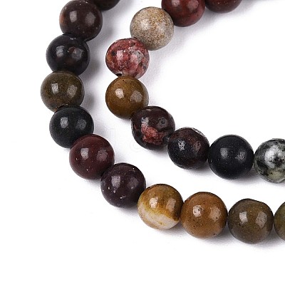 Natural River Stone Beads Strands G-R412-24-4mm-1
