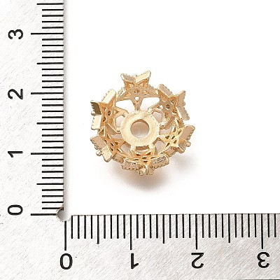 Rack Plating Brass Micro Pave Clear Cubic Zirconia Bead Caps KK-H508-25B-KCG-1