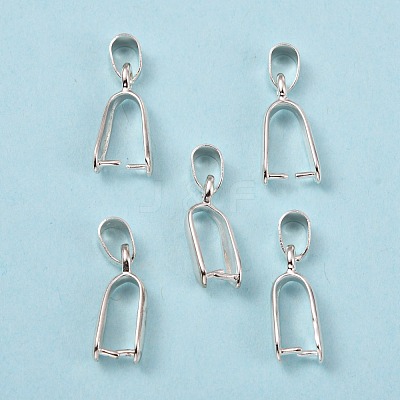 Silver Color Plated Brass Ice Pick Pinch Bails X-KK-K802-S-1