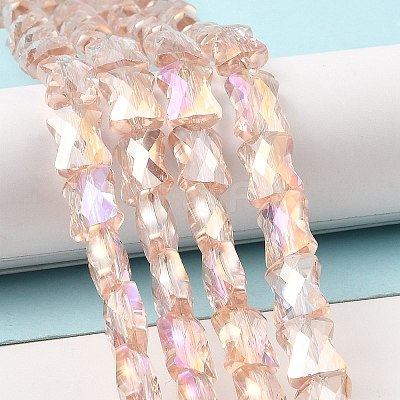 AB Color Plated Transparent Glass Beads Strands EGLA-P051-06A-A02-1
