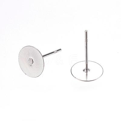Tarnish Resistant 304 Stainless Steel Stud Earring Findings STAS-D448-088P-8mm-1