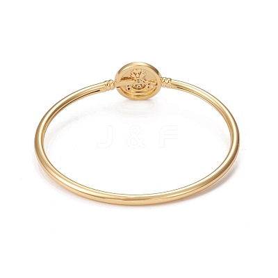 Rack Plating Brass Micro Pave Cubic Zirconia Bangles BJEW-E071-17G-02-1