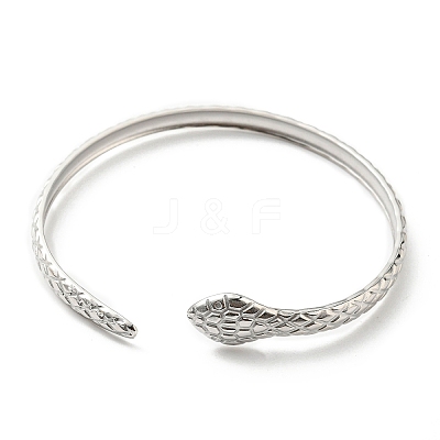 Non-Tarnish 304 Stainless Steel Snake Cuff Bangle BJEW-F456-01P-1