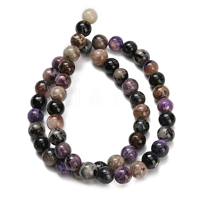 Natural Charoite Beads Strands G-G300-A01-8mm-1