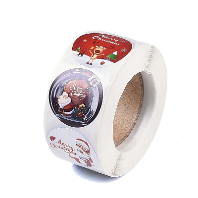 Christmas Theme Paper Self-Adhesive Stickers X-DIY-B077-01A-09-1