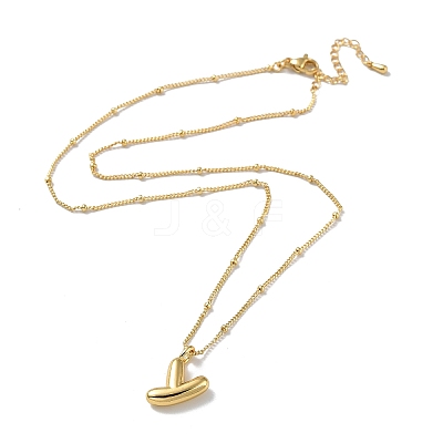 Initial Letter Brass Pendant Necklace NJEW-A015-21G-Y-1