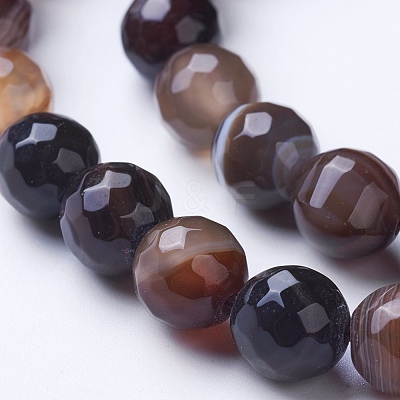 Natural Striped Agate/Banded Agate Beads Strands G-G753-05-8mm-1