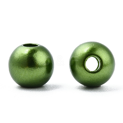 Spray Painted ABS Plastic Imitation Pearl Beads OACR-T015-05A-09-1
