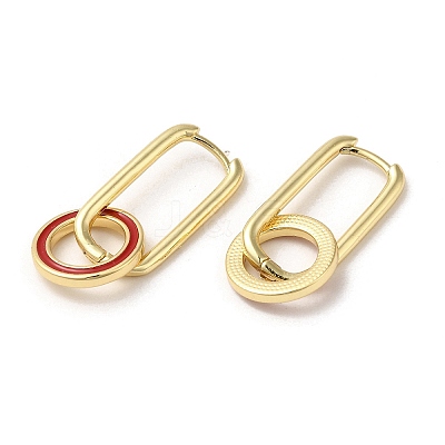 Golden Brass Ring Dangle Hoop Earrings EJEW-L268-022G-03-1