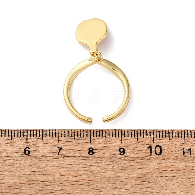 Brass Enamel Open Cuff Rings for Women RJEW-U057-27G-1