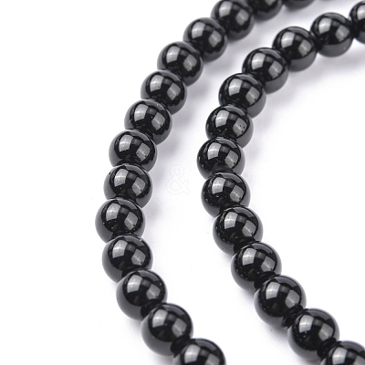 Synthetic Black Stone Beads Strands GSR6mmC044-1