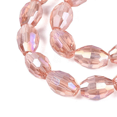 Electroplate Transparent Glass Beads Strands GL-N002-01A-A04-1
