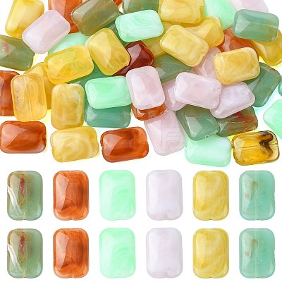 50Pcs Opaque Acrylic Beads MACR-FS0002-50-1