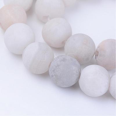 Natural Agate Beads Strands G-Q462-6mm-09-1