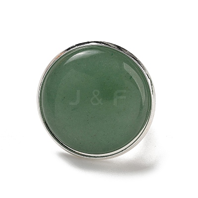 Natural Green Aventurine Round Adjustable Rings RJEW-K371-09S-13-1
